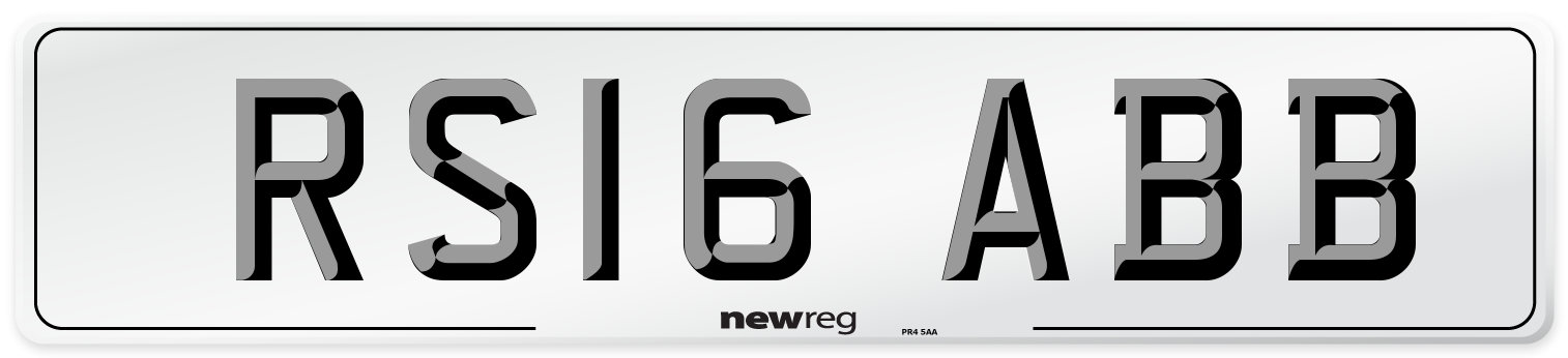RS16 ABB Number Plate from New Reg
